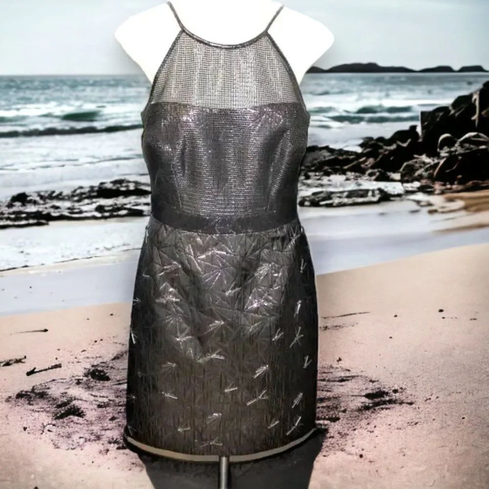 NWT Kay Unger phoebe Gold Dress